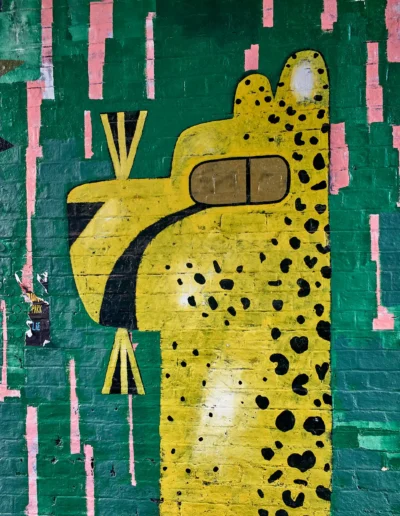 Graffiti sur la Ville 22 Dessin d'un Animal Sauvage Stylisé dans une ruelle du centre ville de Glasgow