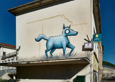 Peinture Urbaine : Le Renard des Cévennes , Place du Souvenir , artiste : Broko