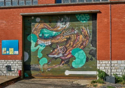 Fresque sur volet roulant (Rue Paul Vermale) : artiste L'Insecte