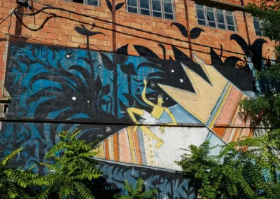 Détail de la fresque réalisée par Adec & Nhobi Place du Souvenir