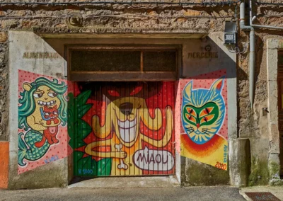 Porte de garage en peinture urbaine : artiste = K1000 Virgine Will Kashink (Rue Victor Hugo)